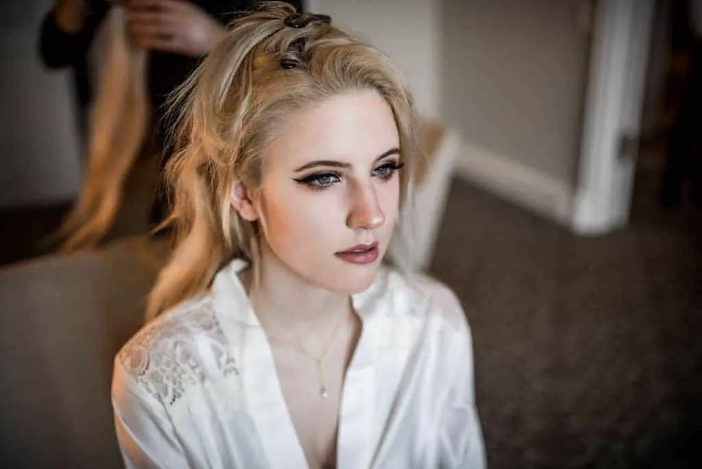 Braut nach dem professionellen Styling im Hotel Atlantic Hamburg