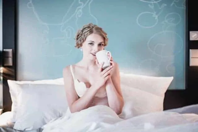 Detail des Getting Ready vor der Hochzeit