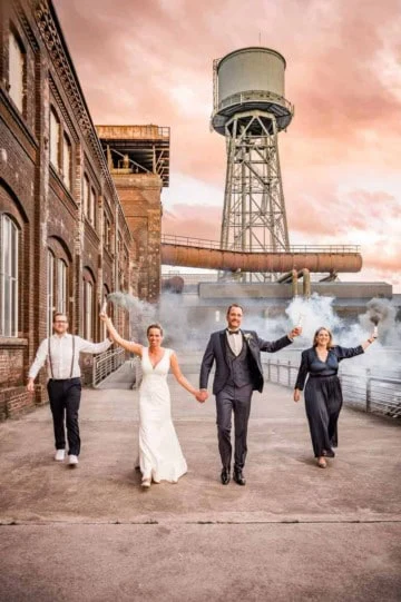 Hochzeit an der Jahrhunderthalle Bochum im Ruhrgebiet