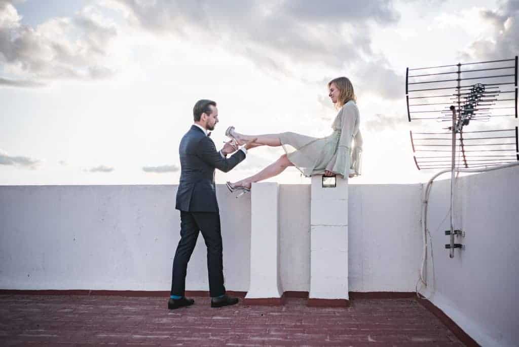 Paar auf dem Dach auf Mallorca