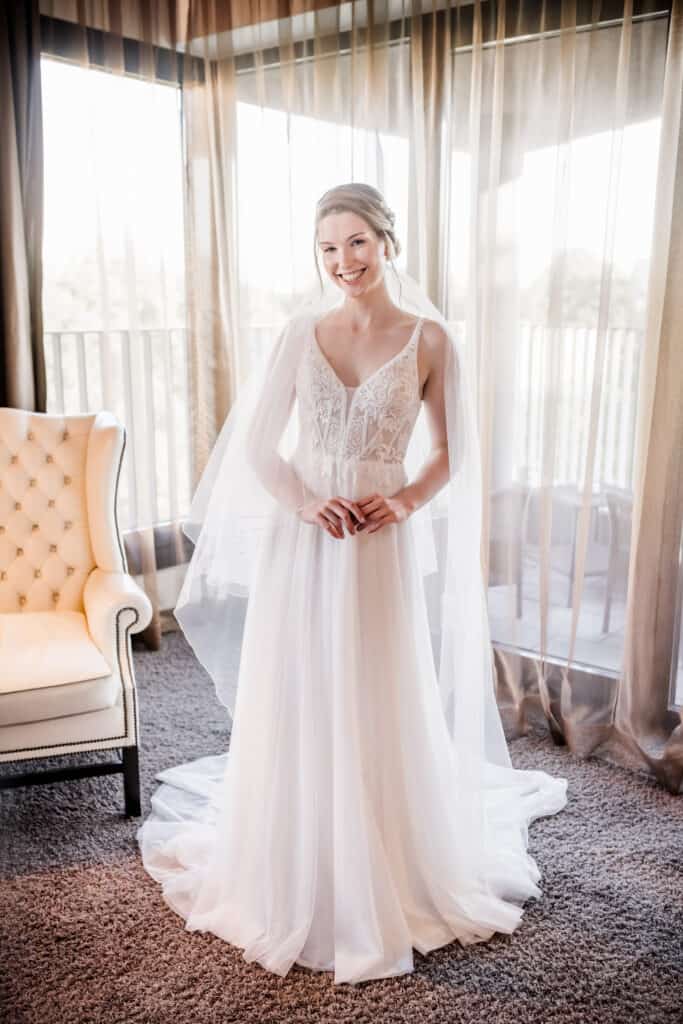 a woman in a white dress